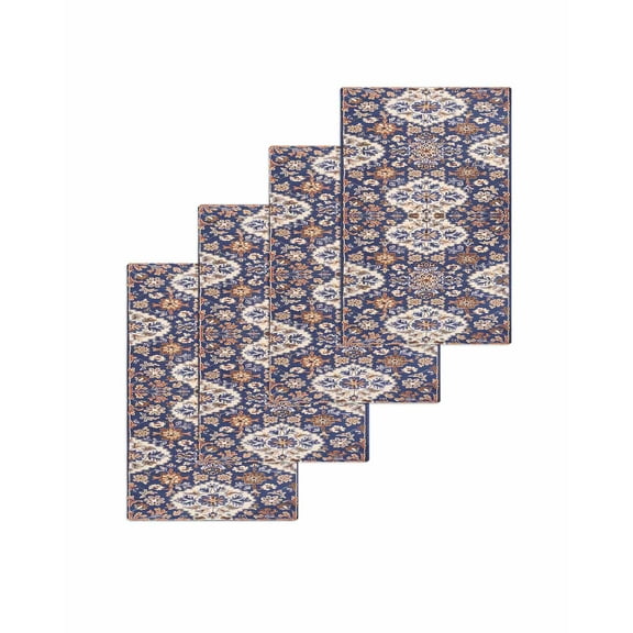 Blue Boho Kitchen Dish Towels for Drying Dishes Set of 4, Farmhouse Neutral Flowers Pattern Aesthetic Waffle Weave Microfiber Terry Hand Tea Bathroom Towels Quick Dry & Absorbent Towel 15.7x23.6