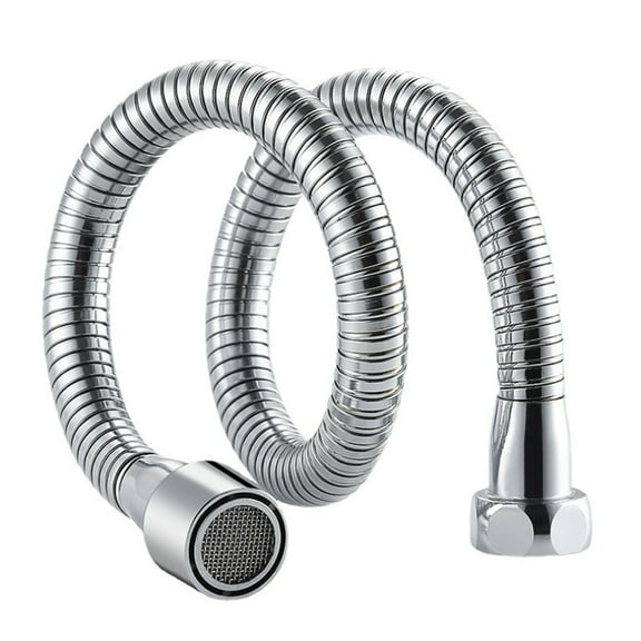 Sylvtty Kitchen Faucet Extender Stainless Steel Foldable Lengthy Design Vegetable Dish Washing Sprayer Extended Pipe