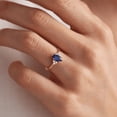 thumbnail image 3 of Marquise Cut Blue Sapphire Diamond Proposal Ring in 14k Yellow Gold Vermeil - Vintage Style Wedding Ring For Womens, 3 of 6