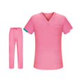 thumbnail image 3 of Conjunto de uniforme de enfermería, pantalones superiores de enfermera, escote en V, ropa de trabajo para hombres y mujeres SG, 3 of 8