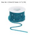 thumbnail image 2 of Uxcell 10 Yard 2.5mm Crystal Rhinestone Diamond Close Chain Trim for Sewing,Crafts,Blue Gems Blue Base, 2 of 5