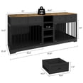 thumbnail image 4 of Luku 82" Double Dog Crate Furniture, Indoor Wooden Kennel for 2 Dogs with 4 Drawers, Shelves & TV Stand, 4 of 7