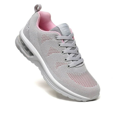 

Women‘s Air Cushion Sole Knit Sneakers Breathable Lightweight Running Shoes Casual Sports Shoes