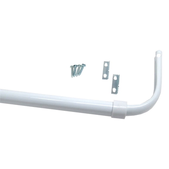 Classic Touch Heavy Duty Single Curtain Rod, White, 66-120 Inches