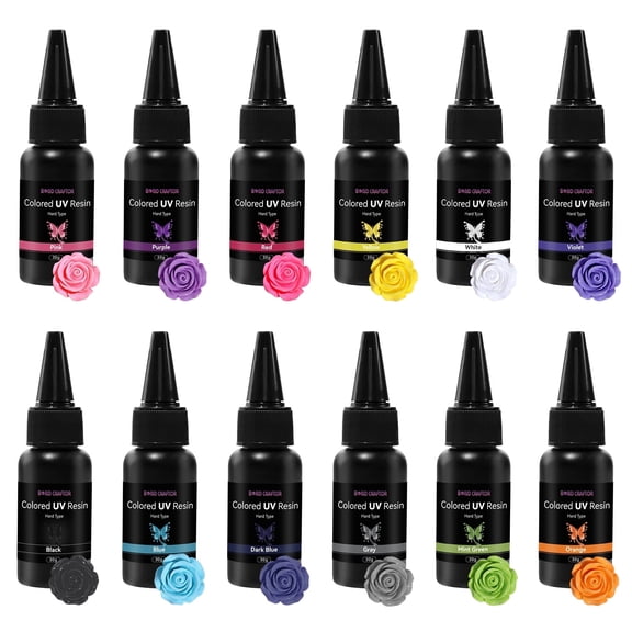 Bond Craftor 360g Colored UV Resin Kit, Clear Odorless Fast Curing Bubble Free for Jewelry Making DIY Crafts