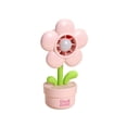 thumbnail image 2 of Cute Flower Pot Mini Fan USB Rechargeable Desk Fan With Night Light 3 Speed Adjustable Small LFan With Flexible Neck Portable Fan For Office, 2 of 7
