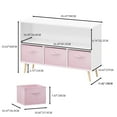 thumbnail image 5 of PORKISS Kids Bookshelf and Storage, Wood Kids Bookcase with 3 Collapsible Fabric Drawers, Freestanding Bookshelf for Kids, Toy Organizer for Kids Room, Living Room, Easy to Assembly, White/Pink, 5 of 11