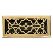 Brass Elegans 120F 4" X 14" Victorian Series Solid Brass Decorative Floor Register Vent