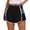 Black, variant on Tanghaowl Women's Shorts, Women's Running Shorts High Waisted Athletic Pleated Contrast Color Short Green XL
