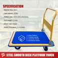 thumbnail image 6 of HPDAVV Foldable Platform Hand Truck - Foldable Dolly Cart 18" W x 28" L for Moving Easy Storage and 360 Degree Swivel Wheels 330lbs Capacity, Blue, 6 of 7