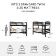 thumbnail image 6 of Better Homes & Gardens Leighton Kids Solid Wood Twin-over-Twin Convertible Bunk Bed with Ladder and Guardrails, Black, 6 of 11