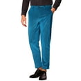 thumbnail image 4 of INSPIRE CHIC Glitter Velvet Pants for Men's Zipper Button Party Straight Leg Shiny Velour Trousers 30 Blue, 4 of 5