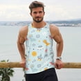 thumbnail image 6 of KLL Space With Dino Astronauts Print Men's Muscle Gym Workout Stringer Tank Tops Bodybuilding Fitness T-Shirts Tank Tops Men-3X-Large, 6 of 7