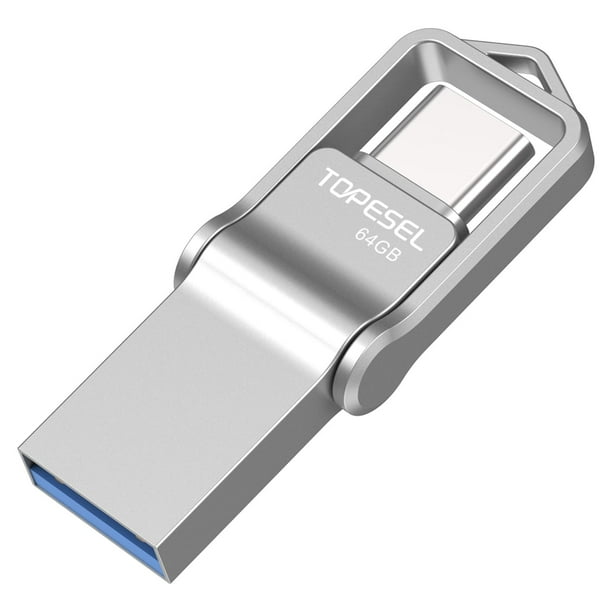 Unidad flash USB TOPESEL 64 GB USB C Dual USB 3.0 a prueba de agua