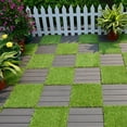 thumbnail image 3 of Home Cal Interlocking Grass Deck Tiles (Pack of 10, 12"x12")Turf Tiles Snap On Tile Flooring - Fake Grass Tiles, Artificial Grass Floor | Rubber Tiles, Outdoor Tile for Patio Table Grass Balcony Decor, 3 of 5