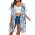 thumbnail image 3 of DYMADE Womens Summer Beach Sunscreen Shawl Belted Breathable Sheer Chiffon Swimsuit Cover-ups, 3 of 4