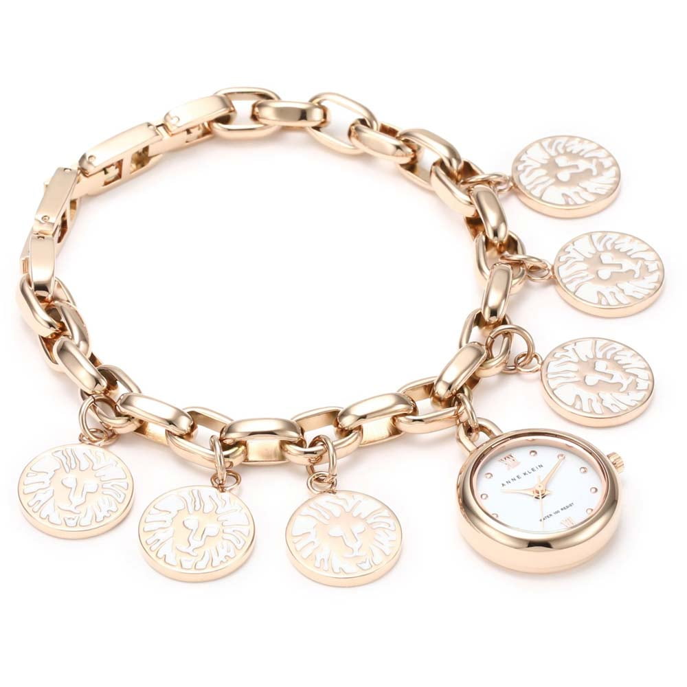 Anne Klein Silver Dial Silver Tone Charm Bracelet Ladies Watch 10-7605CHRM  086702375165 - Watches - Jomashop