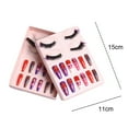 thumbnail image 2 of Uñas postizas navideñas con forma de ataúd, uñas postizas para mujer, 24 piezas, con pestañas postizas, 2 of 5