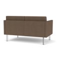 thumbnail image 3 of Luxe Lounge Lobby Reception Waiting Loveseat / Silver Steel Legs / Brown, 3 of 5