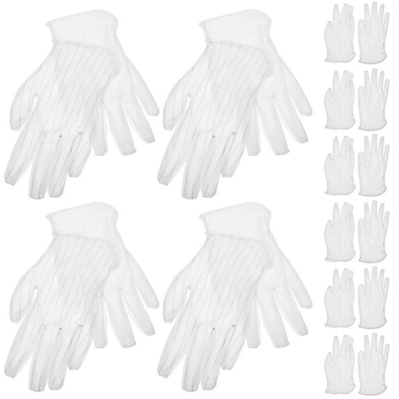 LEORX 10Pairs Soft Breathable White Hand Gloves for Etiquette Performance Events