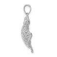 thumbnail image 2 of Auriga 14K White Gold Textured Sea Turtle Charm for Women (L-30 mm, W-26.4 mm), 2 of 6