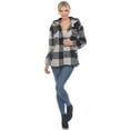 thumbnail image 4 of White Mark Women's Plaid Sherpa Shacket Jacket, 4 of 5