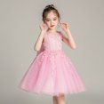 thumbnail image 3 of Robe de Princesse pour Fille, Cadeau d'Anniversaire, Robe de Demoiselle d'Honneur, Col Rond, Sans Manches, Nœud Solide, Robe de Princesse, 3 of 4