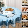 thumbnail image 4 of Snowflakes Round Tablecloth 60 Inch - Blue White Winter Trees Table Cloth Snow Splash Crystal Circle Table Cloth Christmas Xmas Ice Spot Table Cover for Kitchen Room Party Picnic, 4 of 6