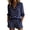 Navy, variant on Polka Dot Two Piece Set for Women, Long Sleeve Button Down Shirt & Elastic Waist Shorts - Casual Summer Vacation Outfit with Pockets Red M