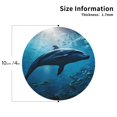thumbnail image 2 of Leather Coasters with Heat-resistant for Drinks, Ocean Dolphin Fish School -标题2 Round Shape, 2 of 5