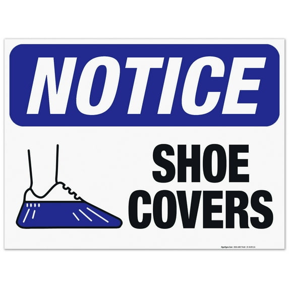 Shoe Covers Sign, OSHA Sign, 18x24 Corrugated Plastic