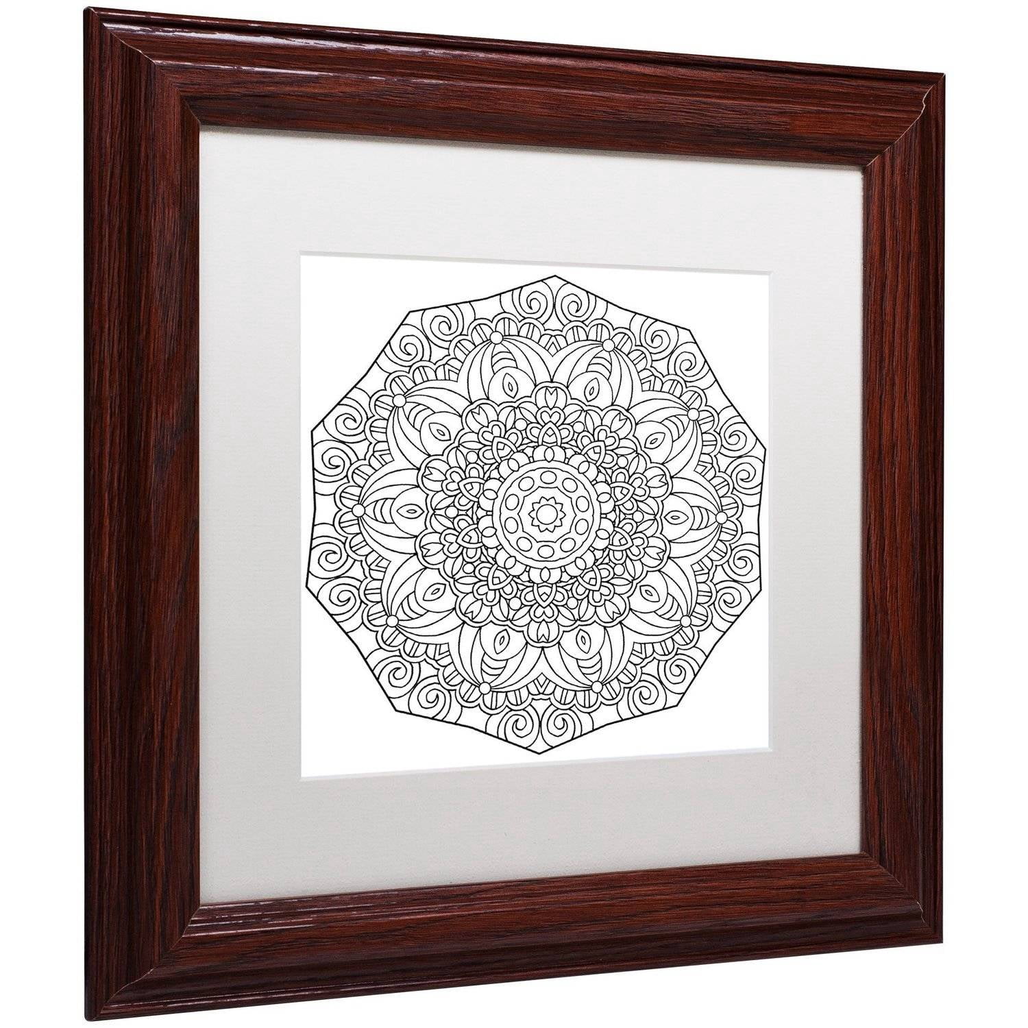Trademark Fine Art "Mixed Coloring Book 11" Canvas Art by Kathy G. Ahrens, White Matte, Wood Frame
