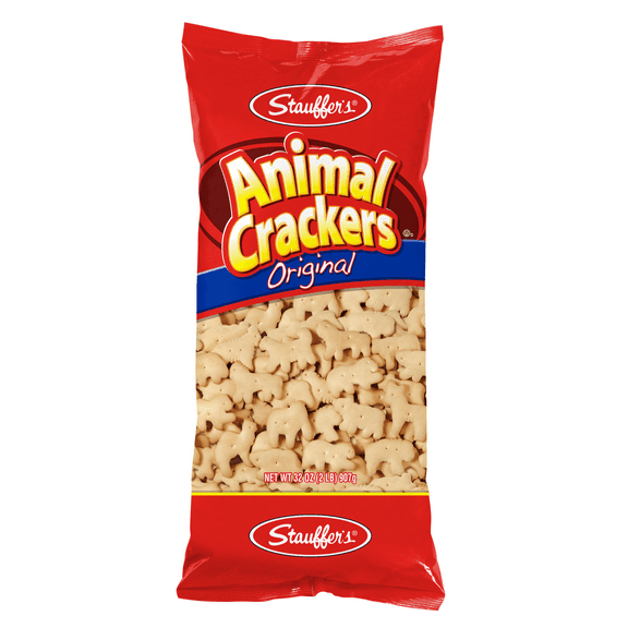 Stauffer's Original Animal Snack Crackers, 32 oz Party Size Pillow Bag, Low Fat Snack for Kids & Adults