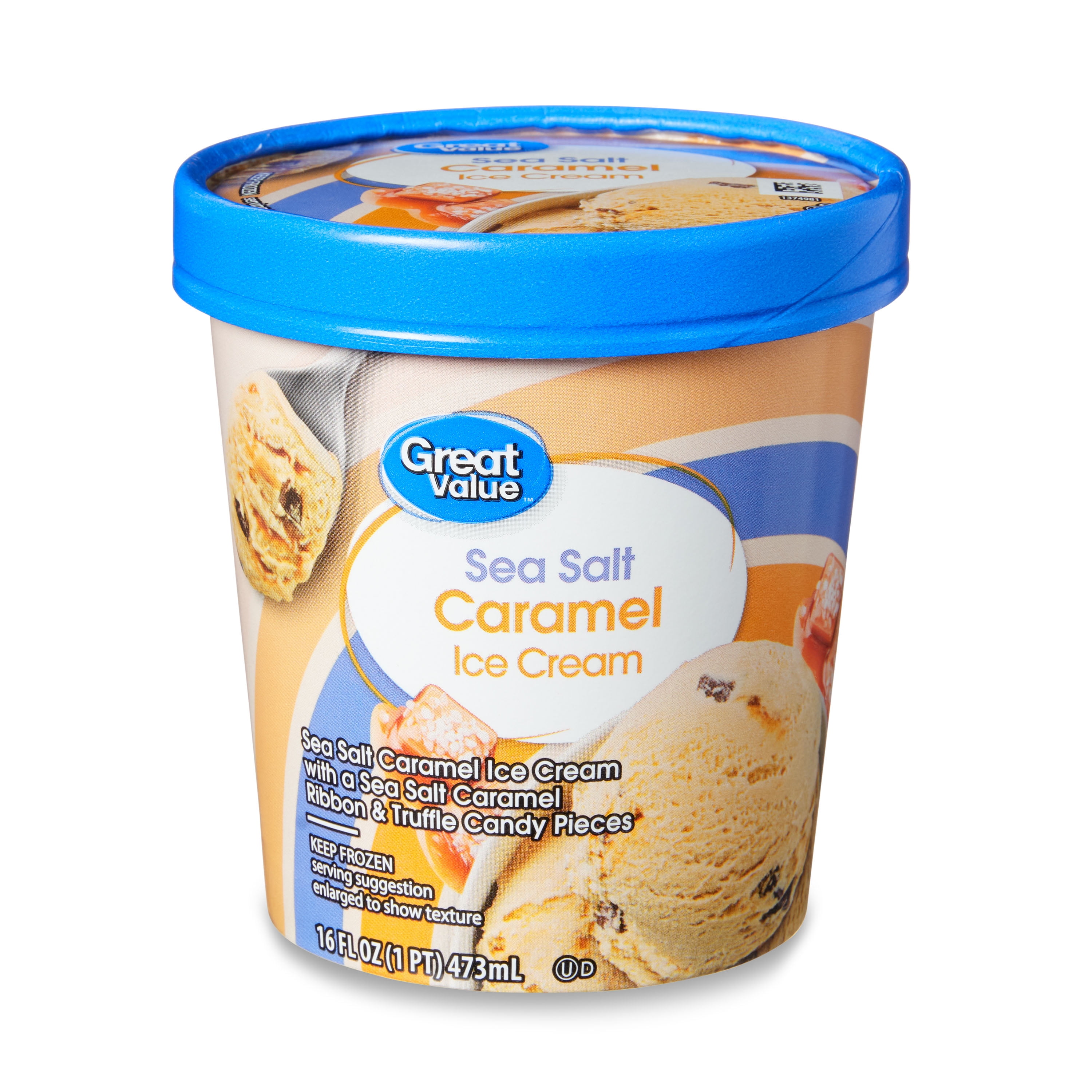 Great Value Ice Cream Pint Sea Salt Caramel 16 Fl Oz