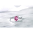 thumbnail image 5 of Gem Stone King 10K White Gold Pink Moissanite and White Diamond Solitaire Engagement Ring for Women | 1.51 Cttw | Oval 8X6MM | Gemstone Birthstone | Size 8, 5 of 5