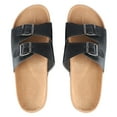 thumbnail image 2 of Mens Slides Adjustable Slip on Sandals, Summer Beach Double Buckle Slip on Flat Sandals Comfy Slippers, 2 of 7