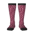 thumbnail image 2 of Picia Women Crew Soft Moisture-wicking Socks Rose Leopard Print Pattern Design Cotton Socks, One Size fit All, 2 of 9