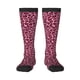 thumbnail image 1 of Fotbe Rose Leopard Print Calcetas Divertidas Estampadas para Hombre y Mujer, Calcetas de Algodón hasta la Rodilla para Caminar, Correr, Enfermería y Embarazo, 1 of 6