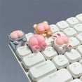 thumbnail image 4 of CIYISON Pink Piggy Rabbit Cats Bear Butt 3D Keycap Artisanal ESC ABS Keycap for Mechanical Keyboards, 4 of 10