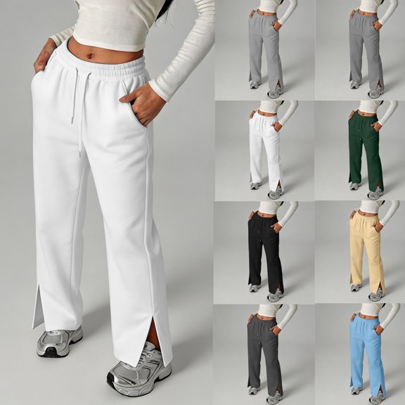 CAIXIA Girls Sweatpants Baggy Barrel Pants Wide Leg Drawstring Open Bottom Casual Sweat Pants with Pockets