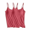thumbnail image 2 of AGWOLF Women's 2 Pack Camisole with Build in Shelf Bra Spaghetti Strap Tank Top Plus Size Modal Undershirts Comfy Sleepwear Watermelon Red L, 2 of 3