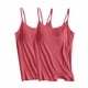thumbnail image 1 of Puntoco Camisetas ajustadas para mujer, 2 piezas, color sólido, ajustable, camiseta sin mangas ajustada, sin aro de acero, ropa interior, camisetas sin mangas deportivas para yoga, 1 of 2
