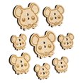thumbnail image 1 of Cute Mouse Face Wood Buttons for Crochet Knitting Sewing DIY Craft - Various Sizes (8pcs), 1 of 7
