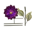 thumbnail image 2 of XL Painted Metal Mum Flower Pot Plant Stake Large Purple 3D Yard Art Big Garden Outdoor Patio Decor, 2 of 4