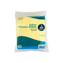 Dynarex - Isolation gown - disposable - L - nonwoven poly-coated material - yellow (pack of 5)