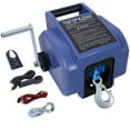 thumbnail image 5 of Olurrisa 12v 3500lbs Trailer Winch,Reversible Electric Winch, for Boats up to 5000 lbs.,with synthetic rope,with extra pulley hook,power in and power out,with manual function.blue plastic casing, 5 of 9