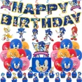 thumbnail image 4 of Juego sorpresa Sonic Kid fiesta de cumpleaños familiar suministros desechables pancarta colgante para pastel globos de bandera Sonic Set decoración de cumpleaños, 4 of 5