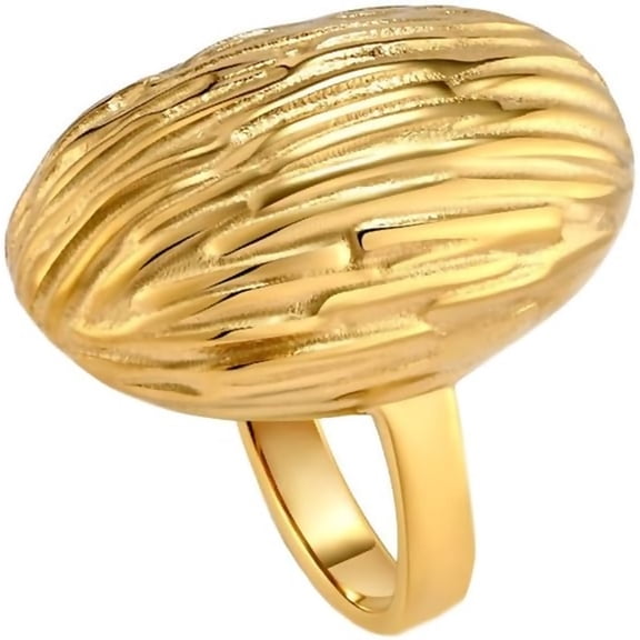 Zephyriana Women's Stainless Steel Personality Cool Large Textured Finish Rings Unique Statement Jewelry