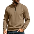 thumbnail image 6 of Hngshg Mens Sweatshirts Trendy Quarter Zip Stand Neck Solid Color Tops Long Sleeve Pocket Pullover Sweatshirts, 6 of 6