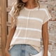 thumbnail image 1 of Camisas de Mujer Fiudx Blusas Casuales de Moda Cuello Redondo Mangas a Rayas, 1 of 6